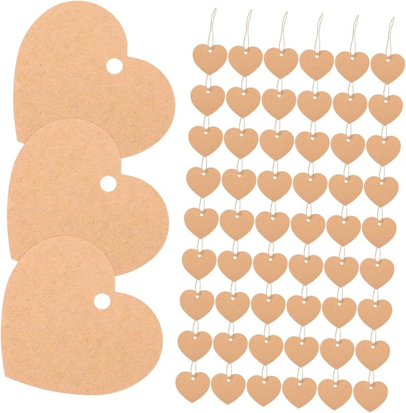 5 Kraft Heart Shaped Tags With String For Valentine Crafts And Party Favors - Image 4